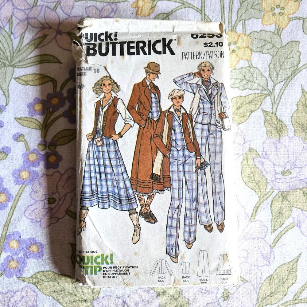Vintage 90s Sewing Pattern UNCUT Butterick 6253 Size 16
